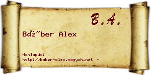 Báber Alex névjegykártya